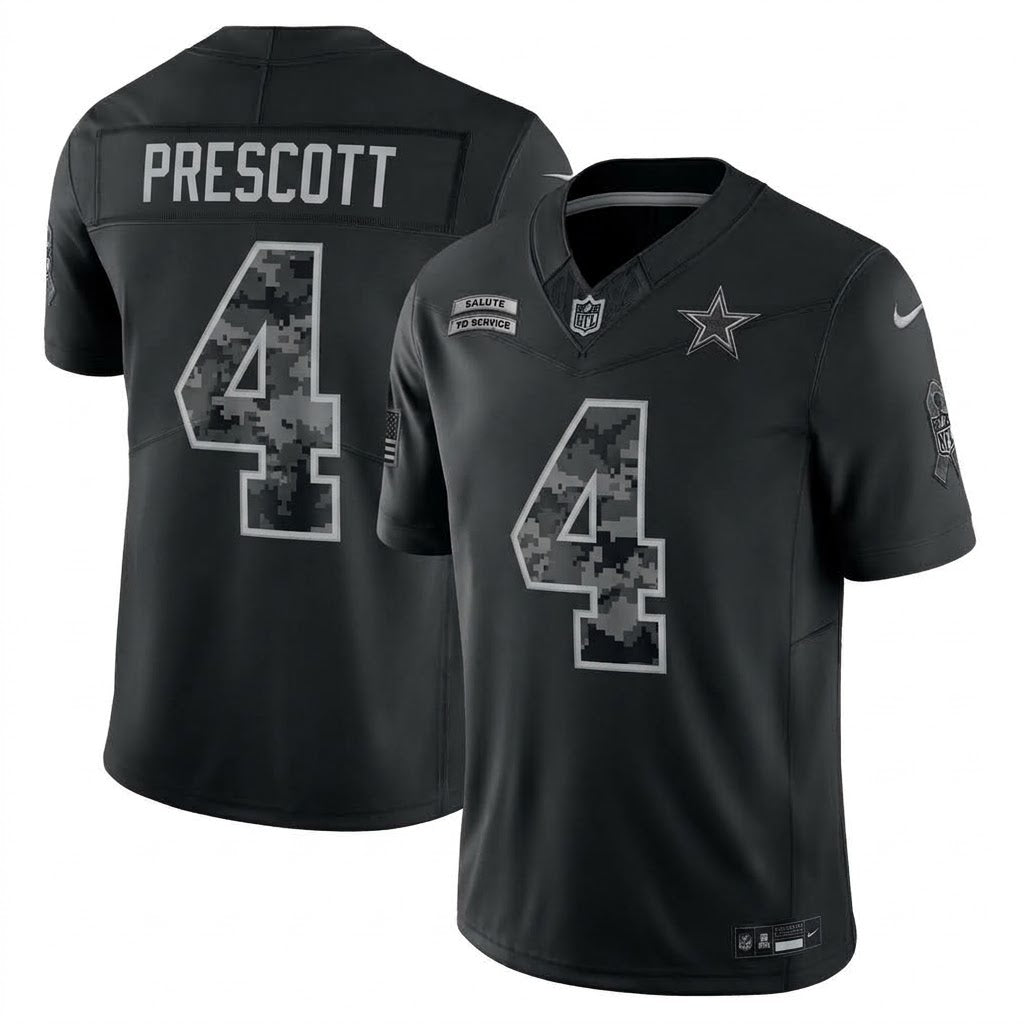 Dallas Cowboys 2026 Salute to Service Retired Player Stitched Limited Jersey - Black