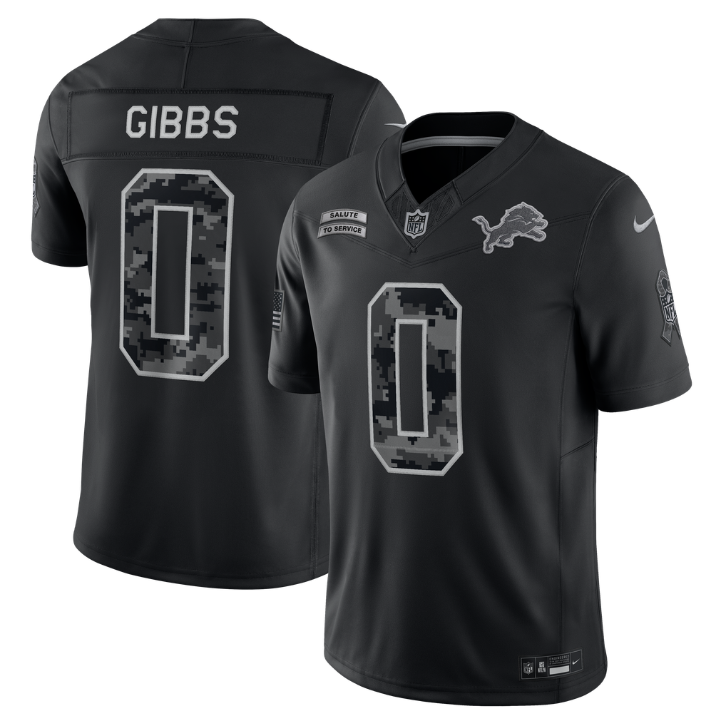 Detroit Lions 2026 Salute to Service Stitched Limited Jersey - Black