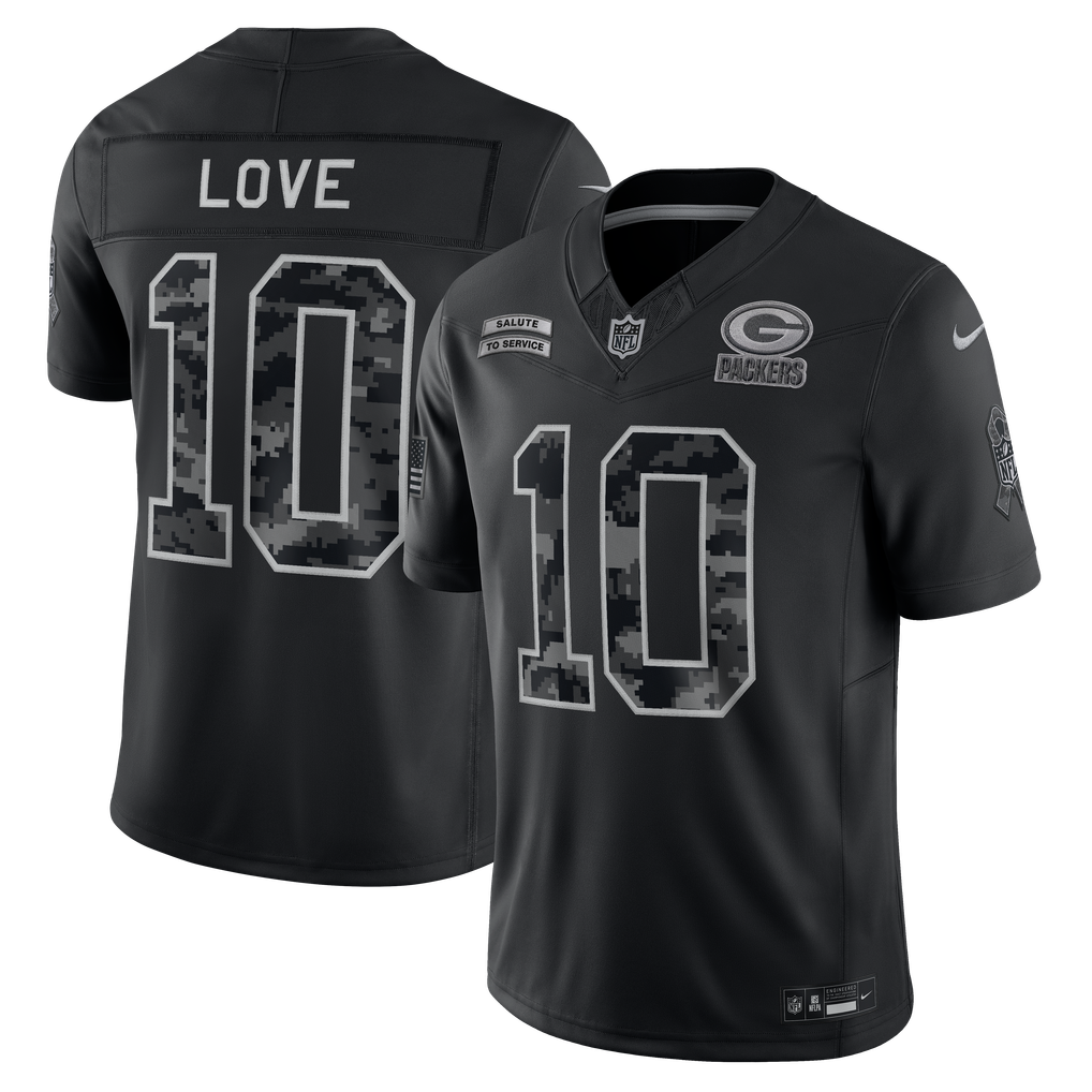 Green Bay Packers 2026 Salute to Service Stitched Limited Jersey - Black