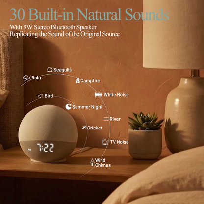 Hatch Alarm Clock Wake Up Light Sunrise Alarm Clock White Noise Sound Machine Bluetooth Speaker Color Night Light Bedroom