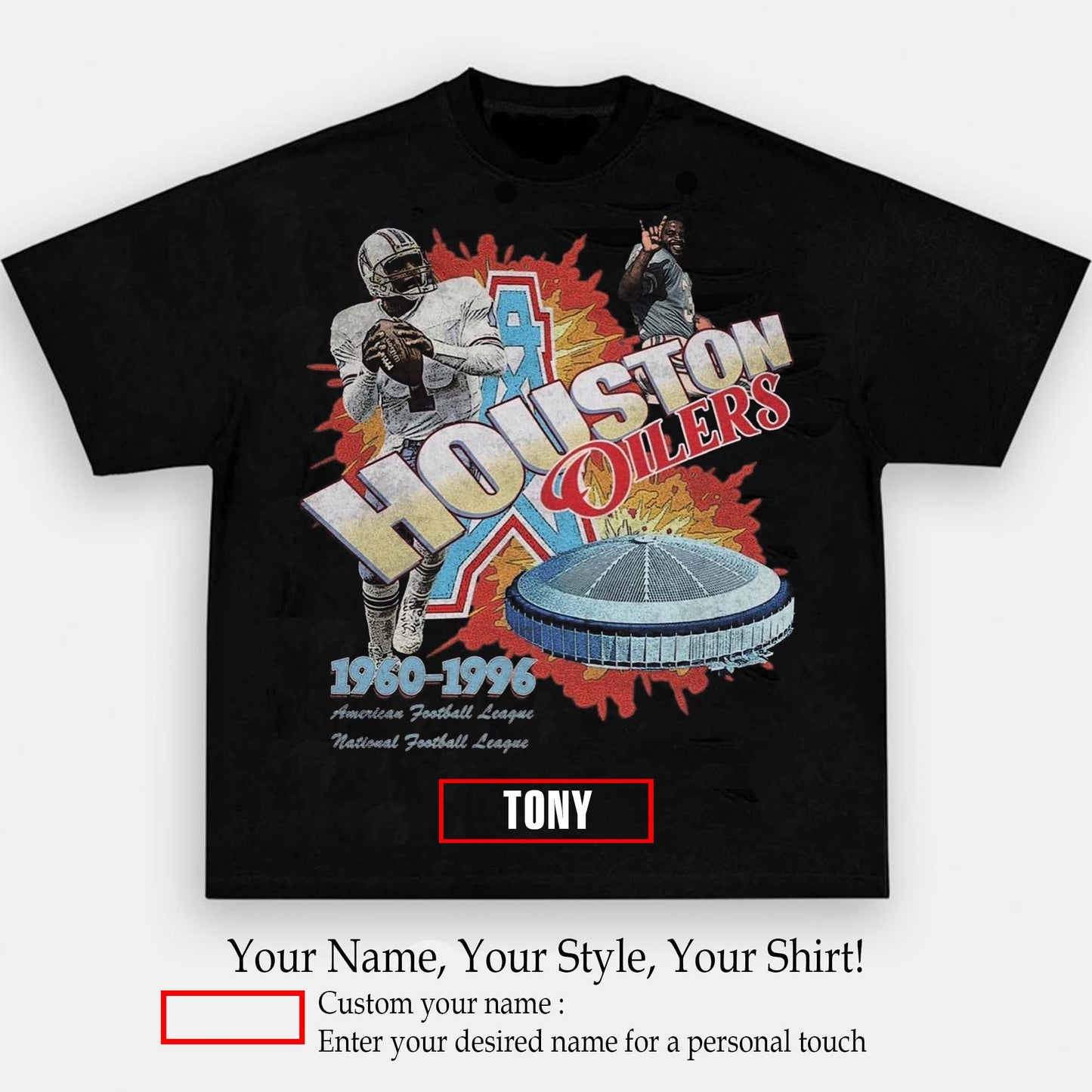 Houston Oilers Tee | Personalize with Your Name