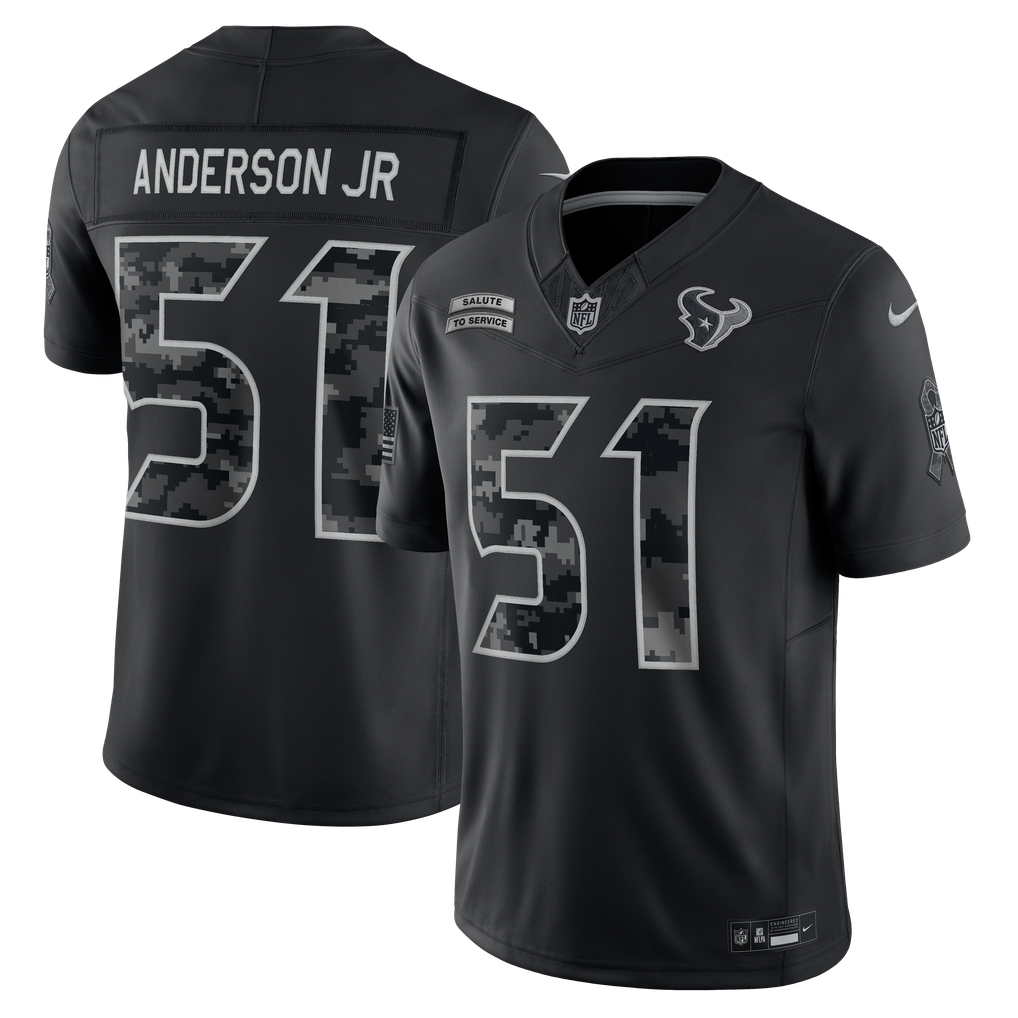 Houston Texans 2026 Salute to Service Stitched Limited Jersey - Black