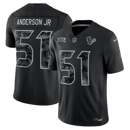 Houston Texans 2026 Salute to Service Stitched Limited Jersey - Black