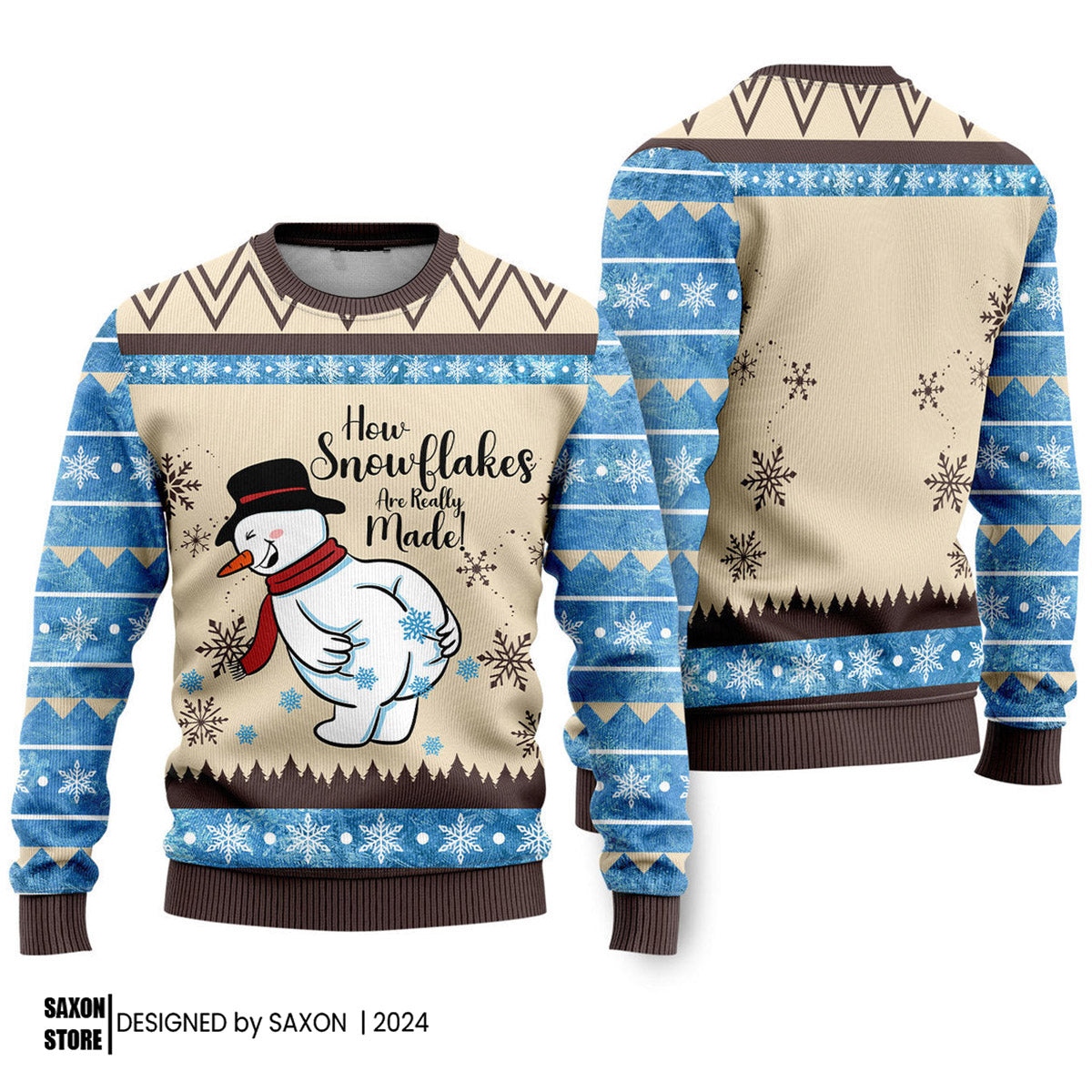 How Snowflakes Are Really Made Funny Ugly Christmas Sweater