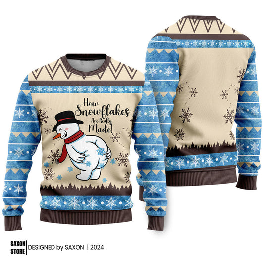 How Snowflakes Are Really Made Funny Ugly Christmas Sweater