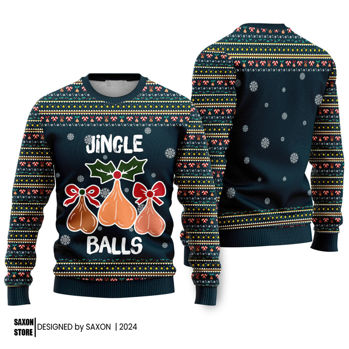 Jingle Balls Merry Christmas Funny Ugly Christmas Sweater