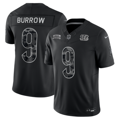 Joe Burrow Cincinnati Bengals 2026 Salute to Service Stitched Limited Jersey - Black
