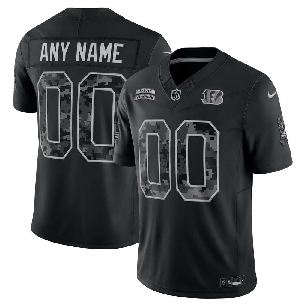 Joe Burrow Cincinnati Bengals 2026 Salute to Service Stitched Limited Jersey - Black