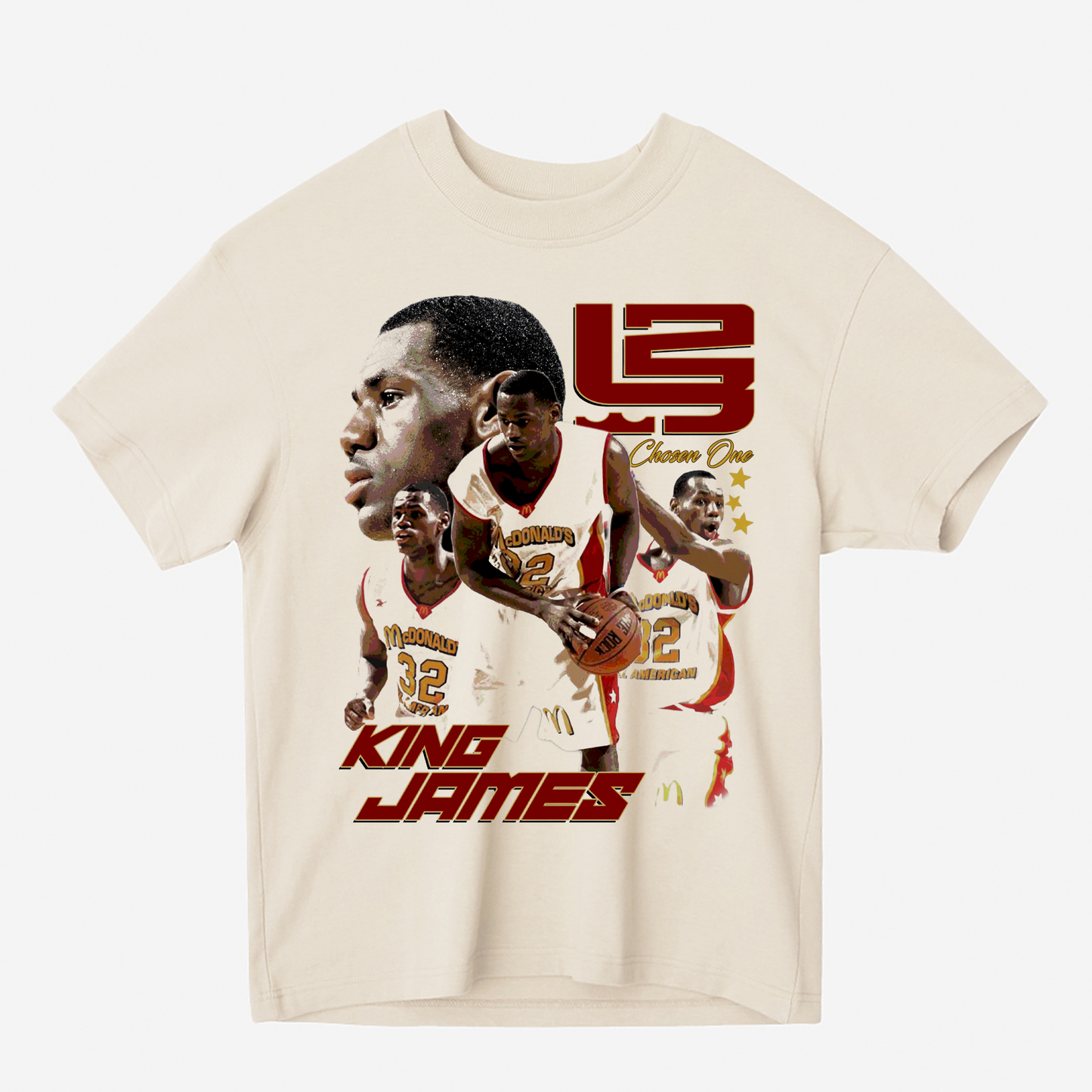 Lebron James 2003 All-American Game MVP Heavyweight Graphic Tee Shirt