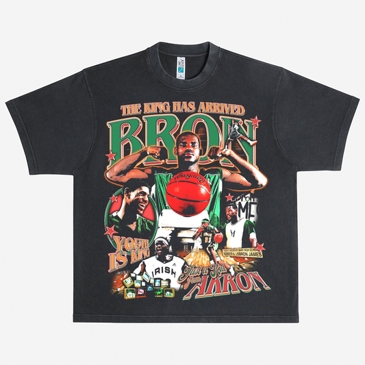 Lebron James King of Akron Heavyweight Graphic Tee Shirt
