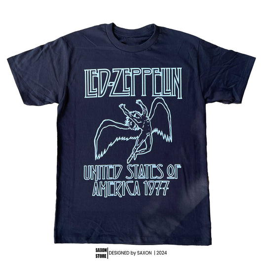 Led Zeppelin 1977 Black Graphic Tee