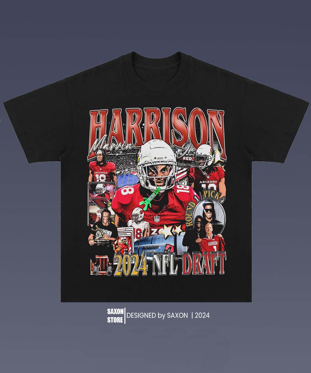 MARVIN HARRISON JR 1.1 TEE - AMERICAN FOOTBALL GRAPHIC TEE