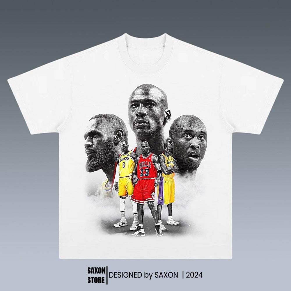 MICHAEL JORDAN-KOBE- LEBRON JAMES GRAPHIC TEE