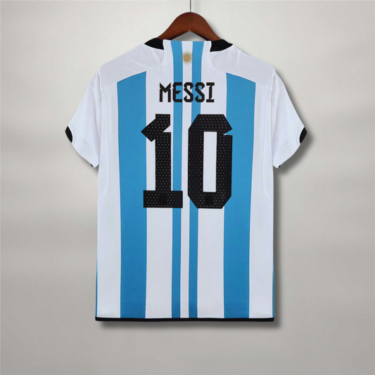 Messi Argentina Home Jersey 2022 World Cup Winners
