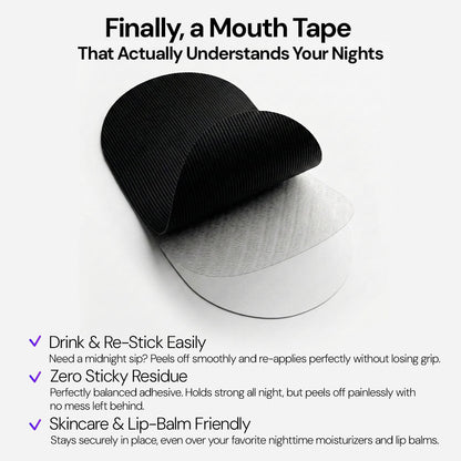 Saxon Anti-Snoring Mouth Tape for Sleep - Hypoallergenic Sleep Strips for Nose Breathing, 30 Count