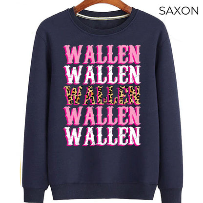 Wallen Sweatshirt, Wallen Western Graphic Tee, Country Music Shirt, Cowgirl Wallen Sweatshirt, Pink Leopard Wallen, Western Cowboy Tee Sweater And Sweatshirt Young-sized, Shirt Match SNK 2