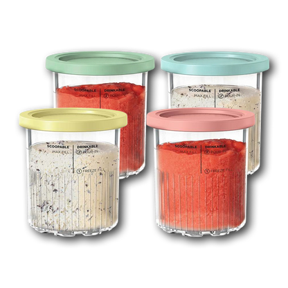 Ninja Creami Deluxe Pints 4 Pack - Replacement Containers (24oz, NC501)