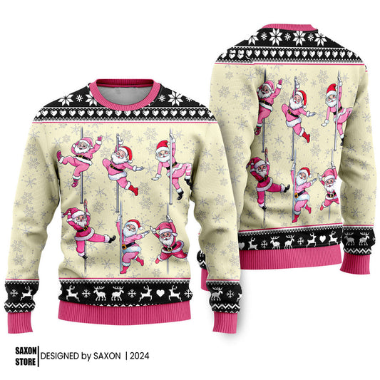 North Pole Dancer Santa Funny Ugly Christmas Sweater