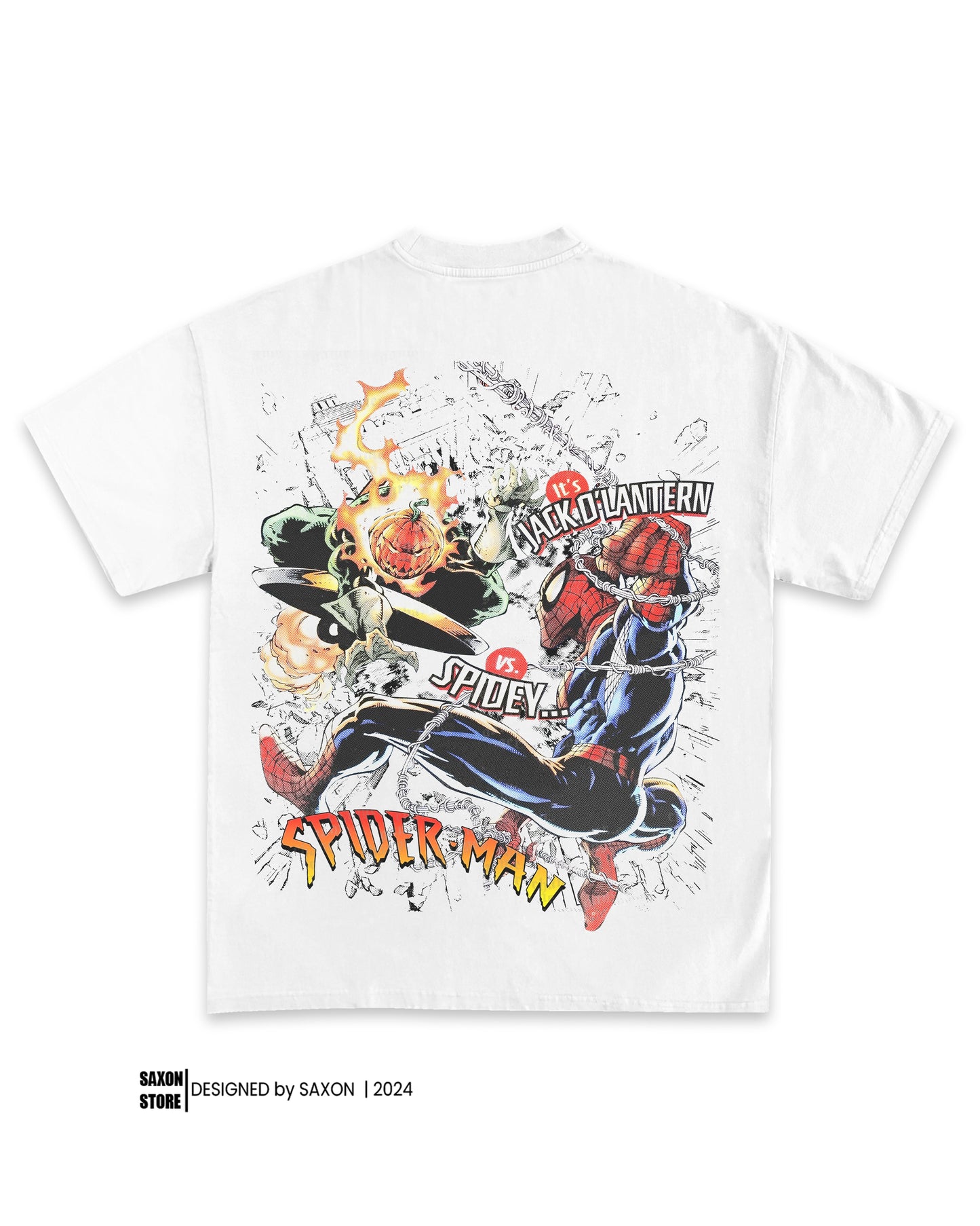 SPIDER-MAN VS JACK O' LANTERN TEE  - HALLOWEEN TEE