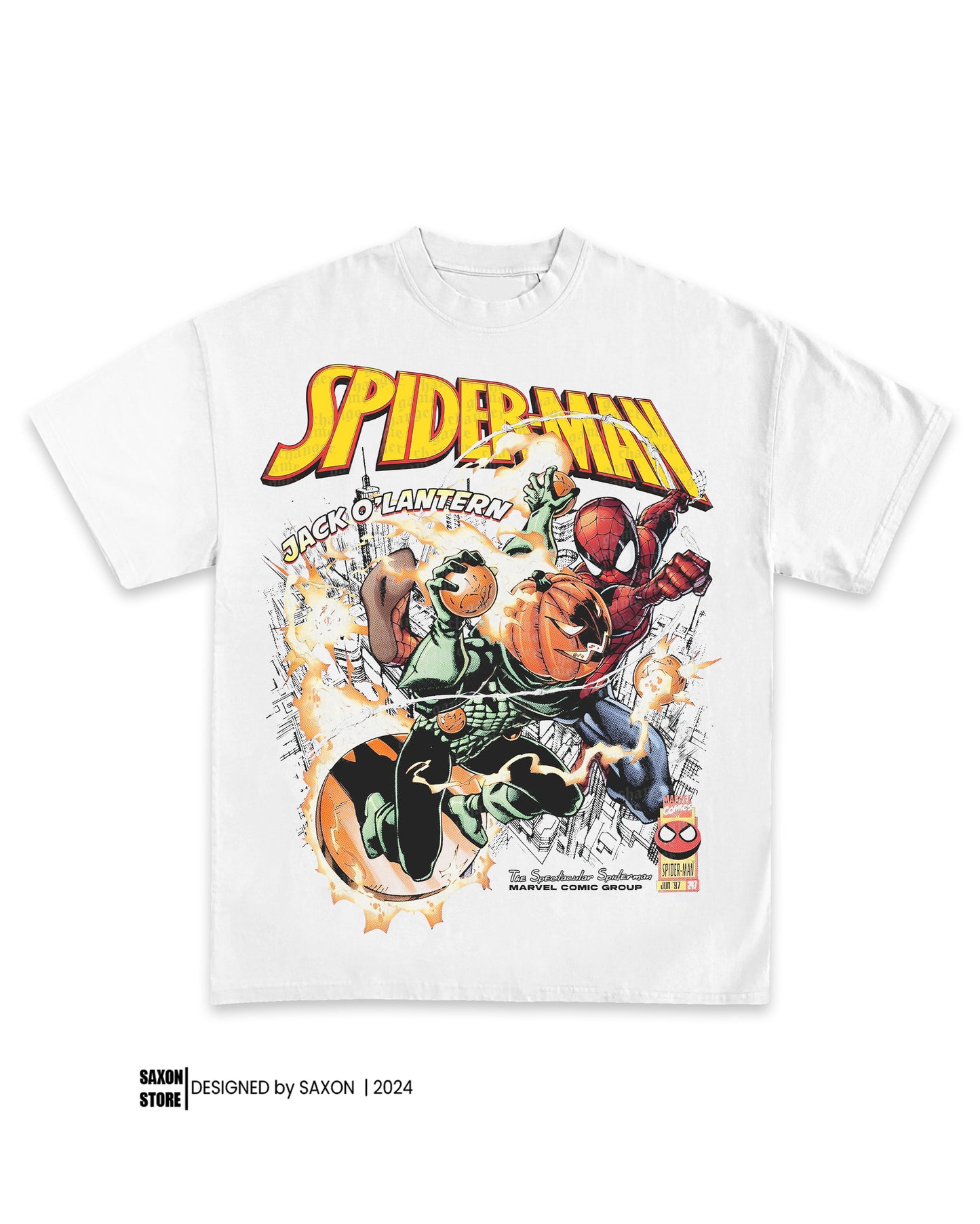 SPIDER-MAN VS JACK O' LANTERN TEE  - HALLOWEEN TEE