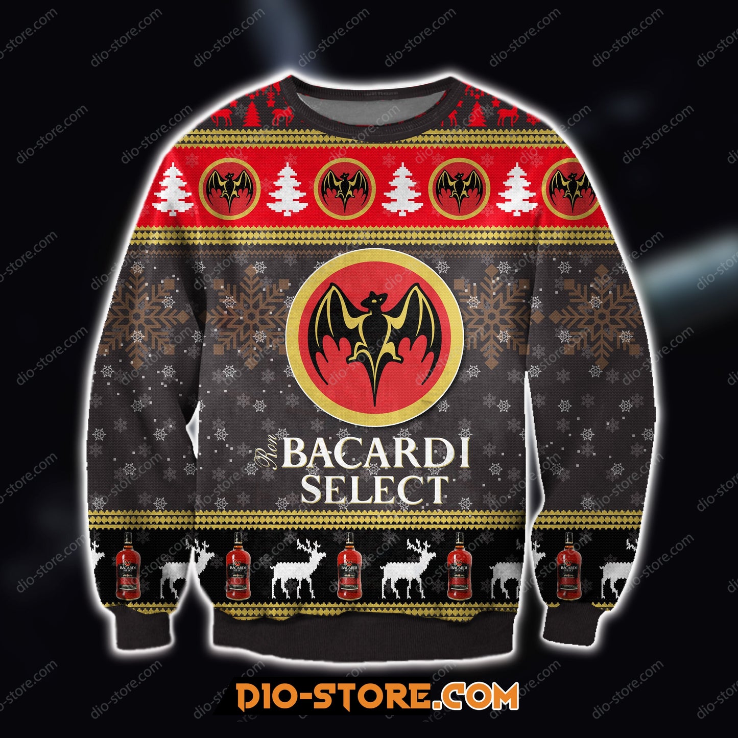 3D All Over Print Bacardi Select Rum Wine Ugly Christmas Sweater Hoodie All Over Printed