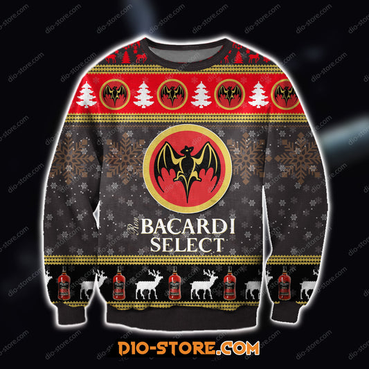 3D All Over Print Bacardi Select Rum Wine Ugly Christmas Sweater Hoodie All Over Printed