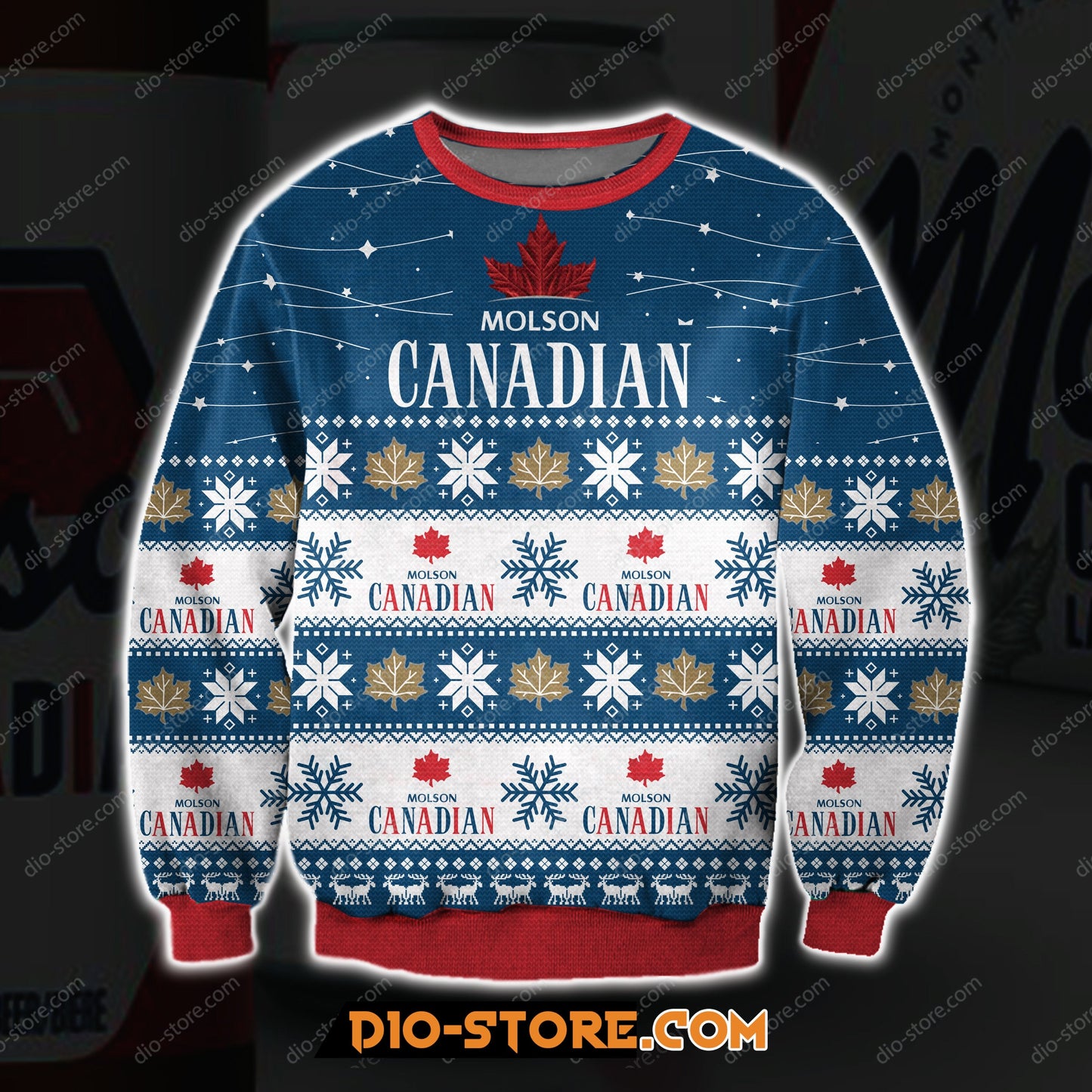 3D All Over Print Molson Canadian Ugly Christmas Sweater Hoodie All Over Printed