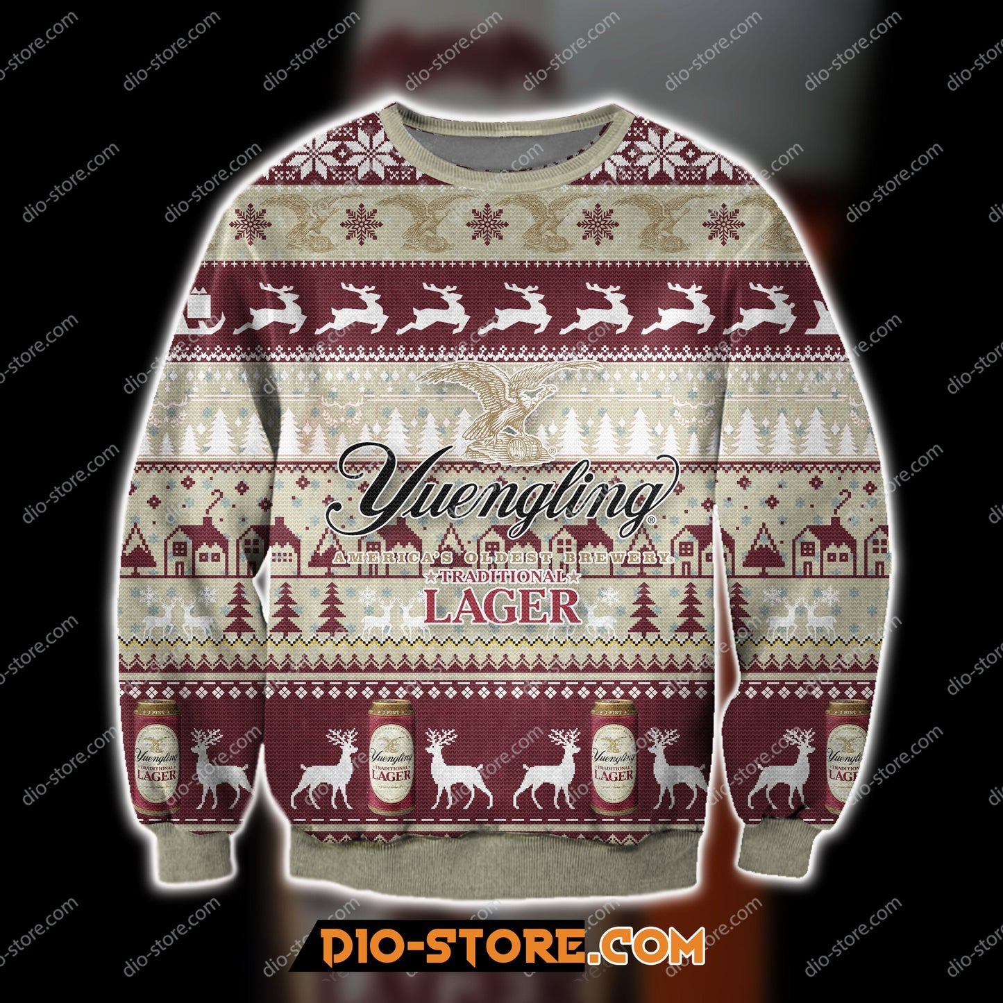 3D All Over Print Yuengling Lager Beer Ugly Christmas Sweatshirt Hoodie All Over Printed