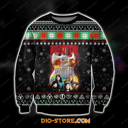 3D Print Knitting Pattern Led Zeppelin Ugly Christmas Sweater Hoodie All Over Printed