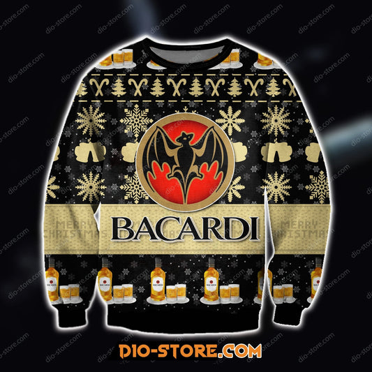 3D Knitting Pattern Print Bacardi Ugly Christmas Sweatshirt Hoodie All Over Printed
