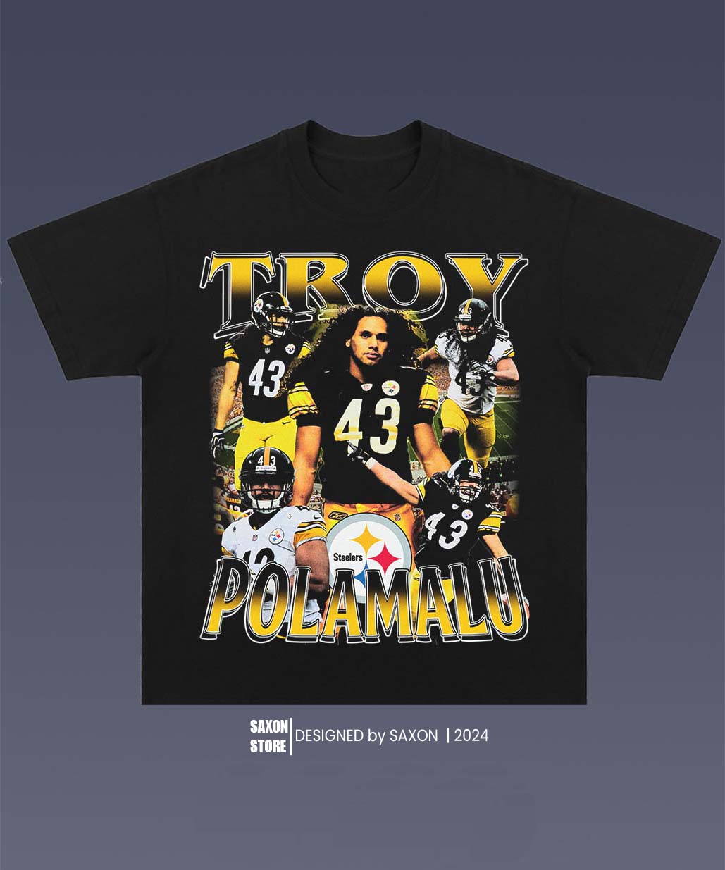 TROY POLAMALU 1.0 TEE - AMERICAN FOOTBALL GRAPHIC TEE