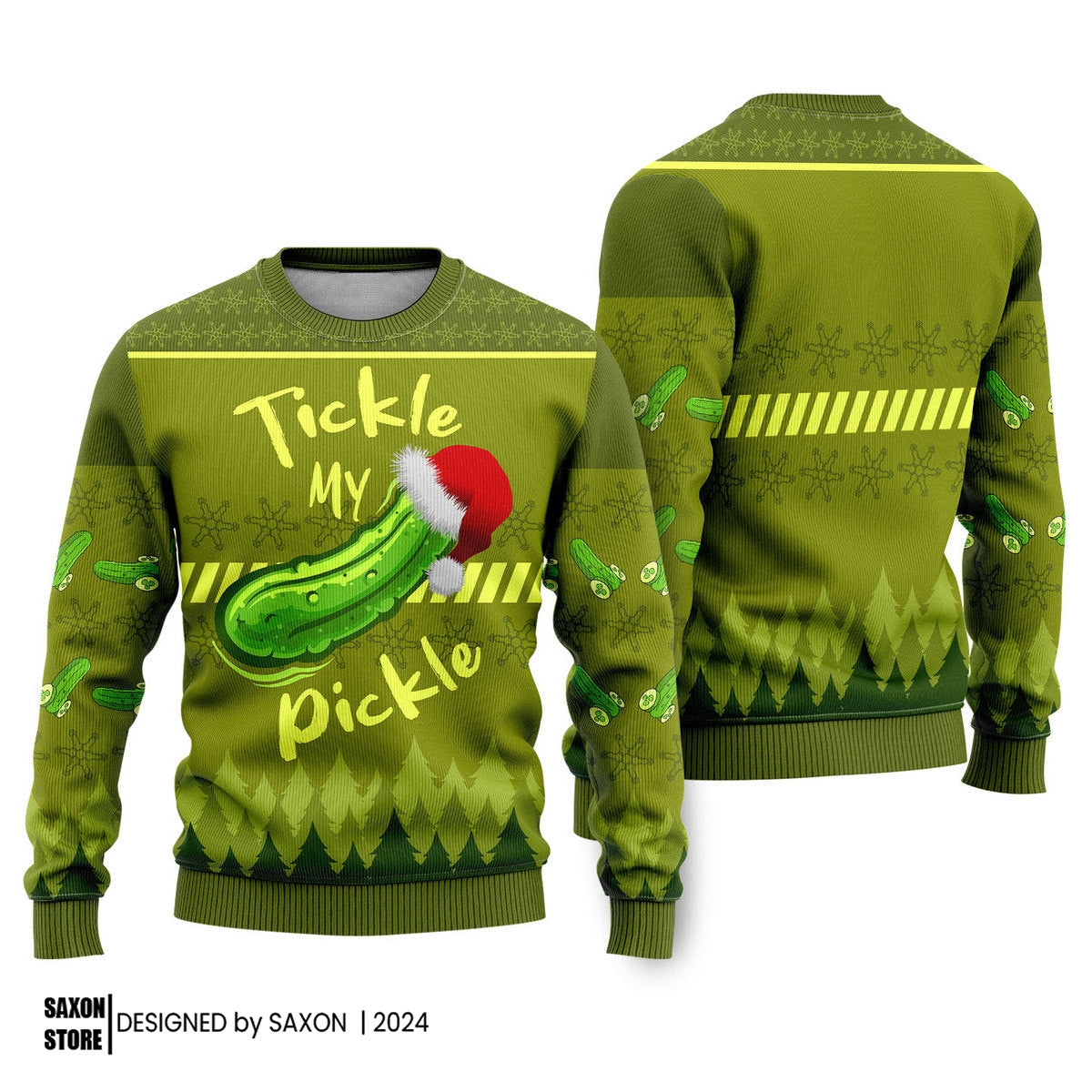 Tickle My Pickle Funny Ugly Christmas Sweater