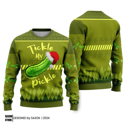 Tickle My Pickle Funny Ugly Christmas Sweater