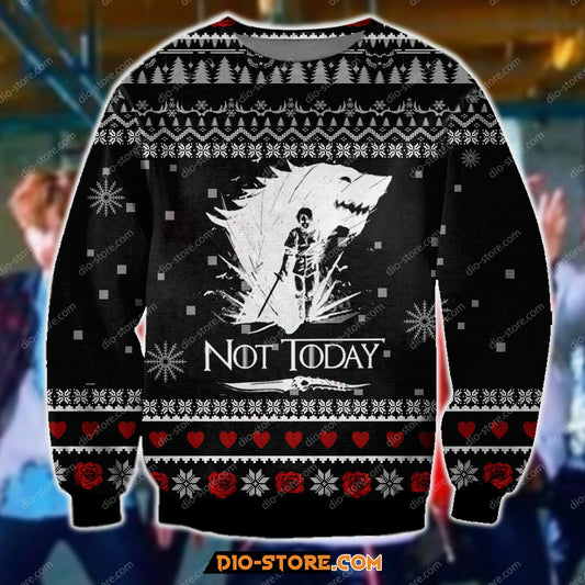 3D All Over Print Game Of Thrones – Not Today Ugly Christmas Sweater Hoodie All Over Printed