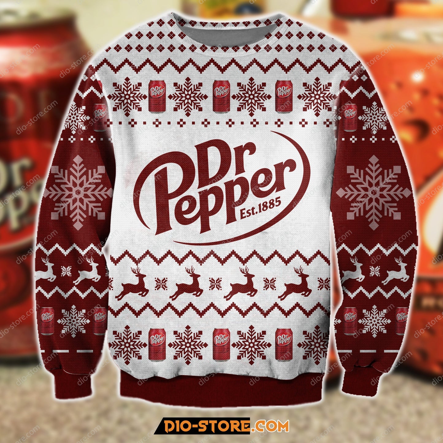 3D Print Knitting Pattern Dr Pepper Ugly Christmas Sweater 1 Hoodie All Over Printed