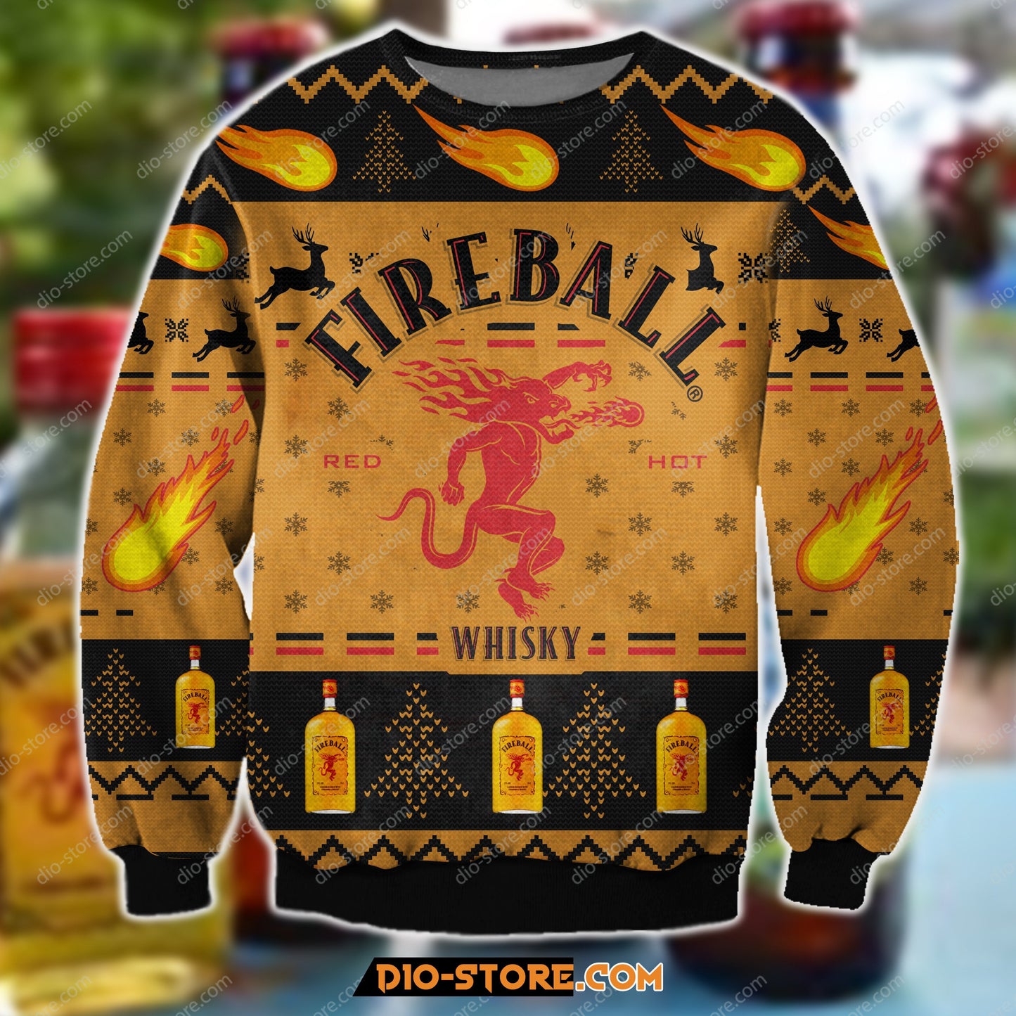 3D All Over Print Knitting Pattern Fireball Cinnamon Ugly Christmas Sweater 1 Hoodie All Over Printed