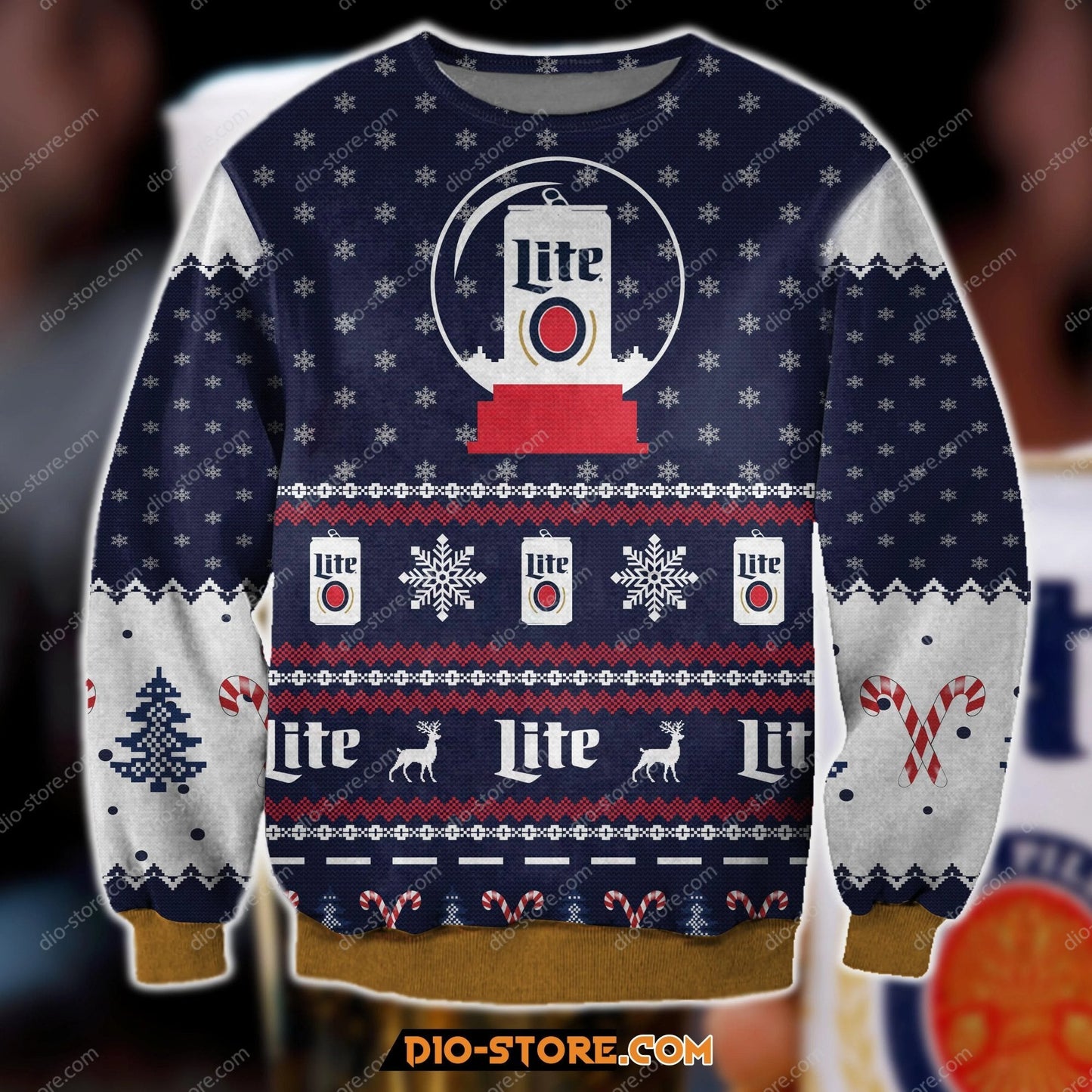 3D Print Knitting Pattern Miller Lite Ugly Christmas Sweater Hoodie All Over Printed