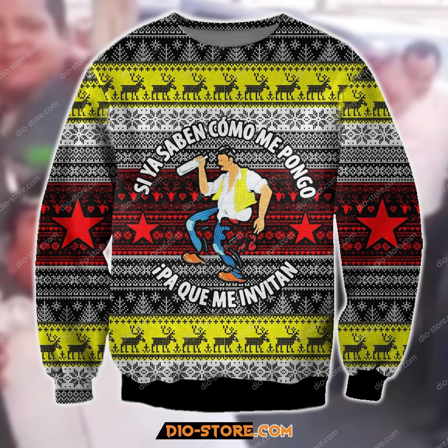3D Knitting Pattern Si Ya Saben Como Me Pongo Paque Me Invitan Ugly Christmas Sweater Hoodie All Over Printed