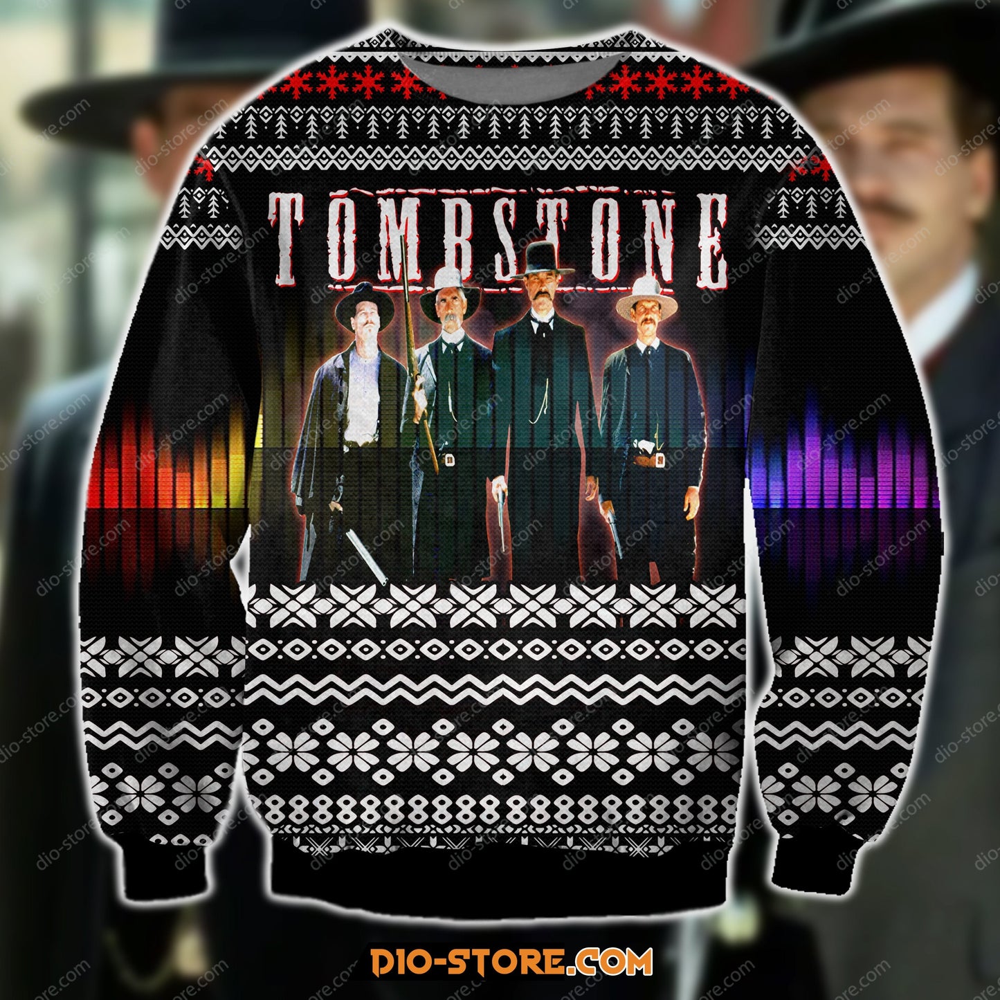 3D Print Knitting Pattern Tombstone Ugly Christmas Sweater Hoodie All Over Printed