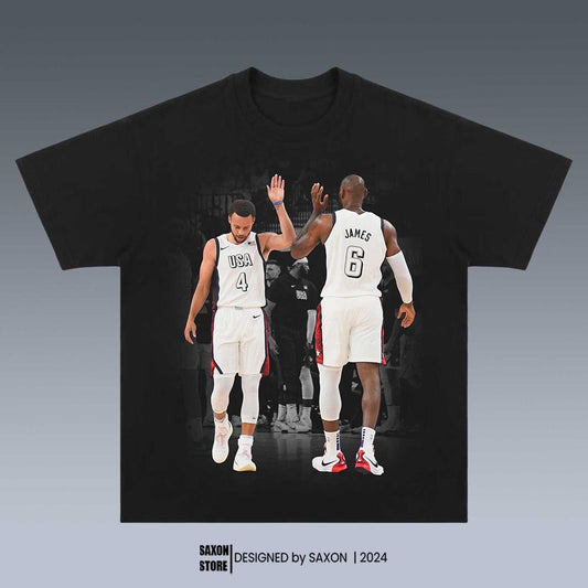 USA BASKETBALL TEAM-STEPHEN CURRY LEBRON JAMES GRAPHIC TEE