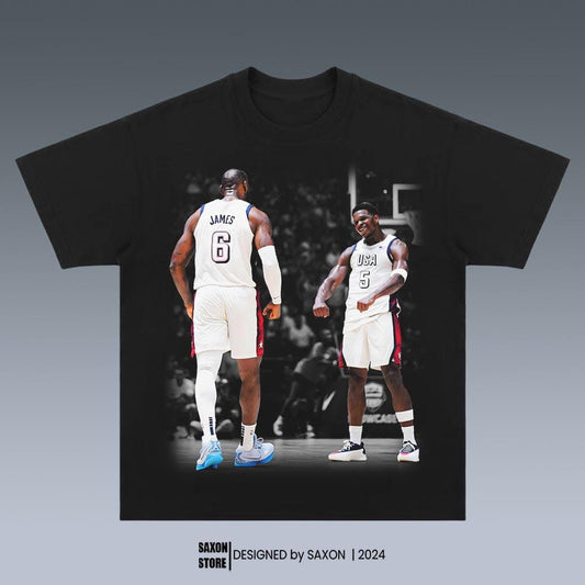 USA BASKETBALL TEAM LEBRON JAMES & ANTHONY EDWARDS 7.24 GRAPHIC TEE