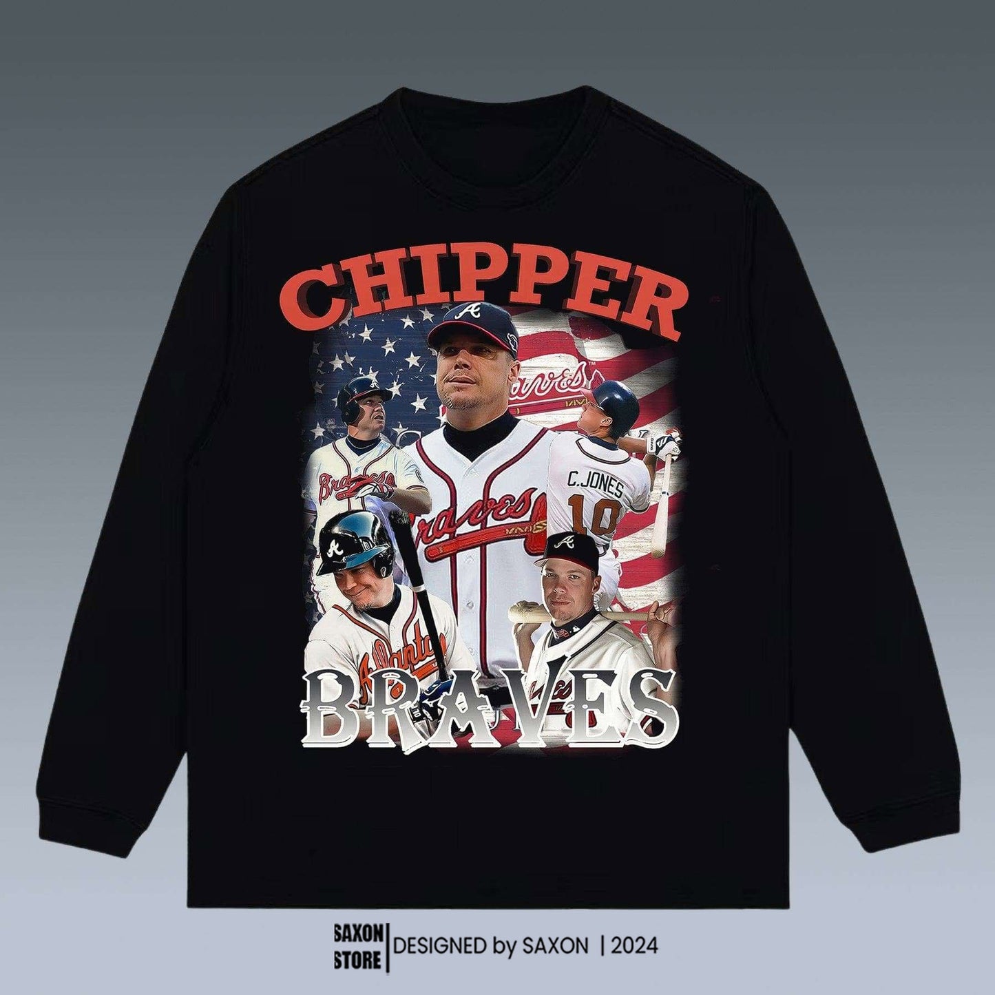 VINTAGE SWEATSHIRT | CHIPPER JONES& ATLANTA BRAVES