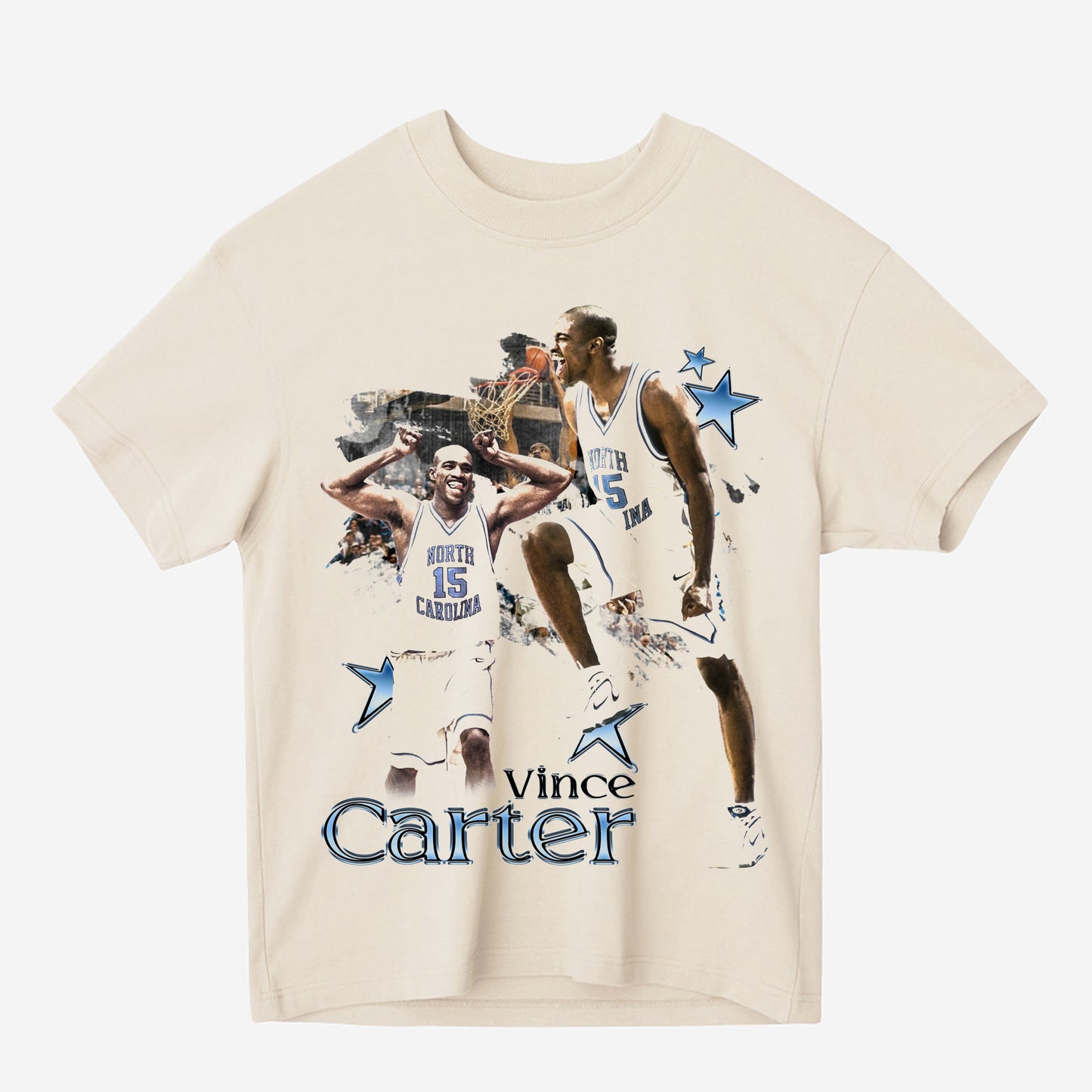 Vince Carter UNC Tar Heels Heavyweight Graphic Tee Shirt