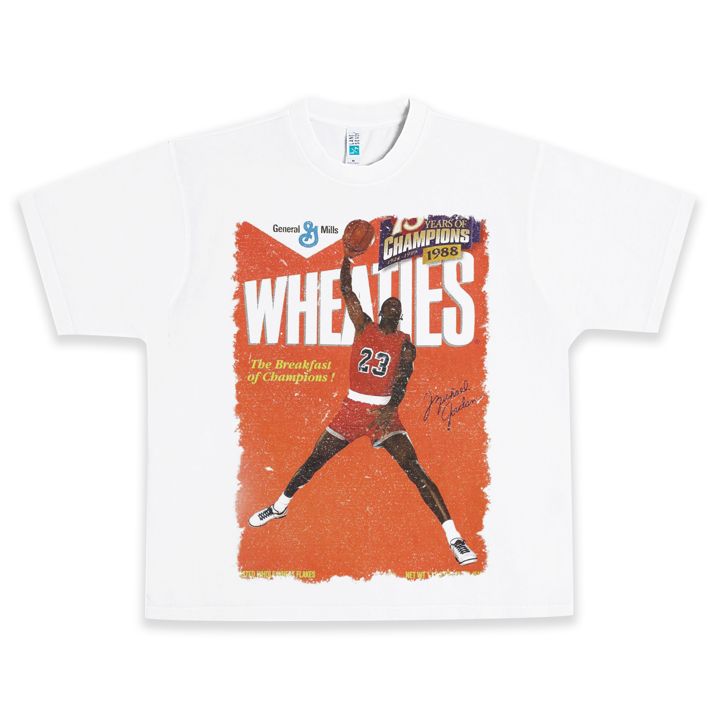 WHEATIES MICHAEL JORDAN 1988 VINTAGE Heavyweight Graphic Tee Shirt
