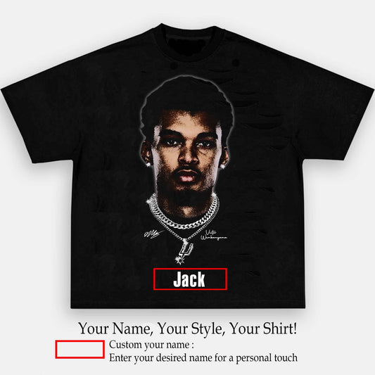 Wemby Big Face Bling T-Shirt | Personalize with Your Name