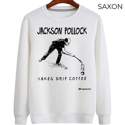 Jackson pollock t-shirt, abstract expressionist, art, coffee, tee, geeky, art history tee, coffee fan, funny graphic tee, artsy shirt, s-2xl Sweater And Sweatshirt Young-sized, TSdes