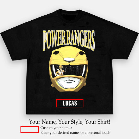 YELLOW RANGER 1.0 BIG FACE GRAPHIC TEE | Personalize with Your Name