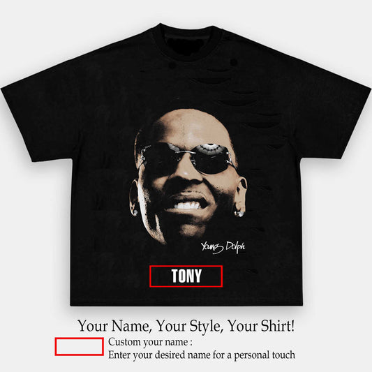 Young Dolph Big Face 2 Graphic Tee | Personalize with Your Name