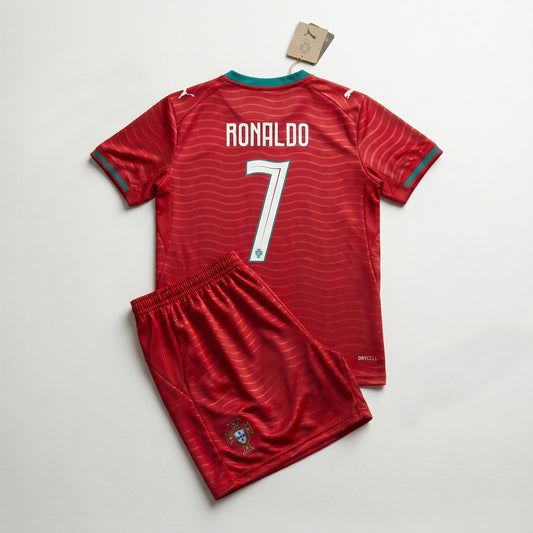 Youth Cristiano Ronaldo Portugal Home Soccer Jersey 2026 Kids Home Kit