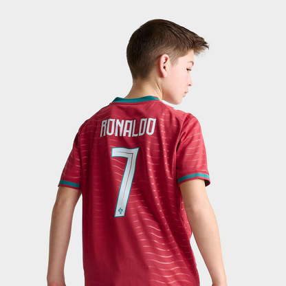 Youth Cristiano Ronaldo Portugal Home Soccer Jersey 2026 Kids Home Kit
